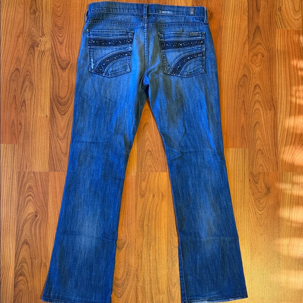 7 For All Mankind Blue Boot Cut Jeans